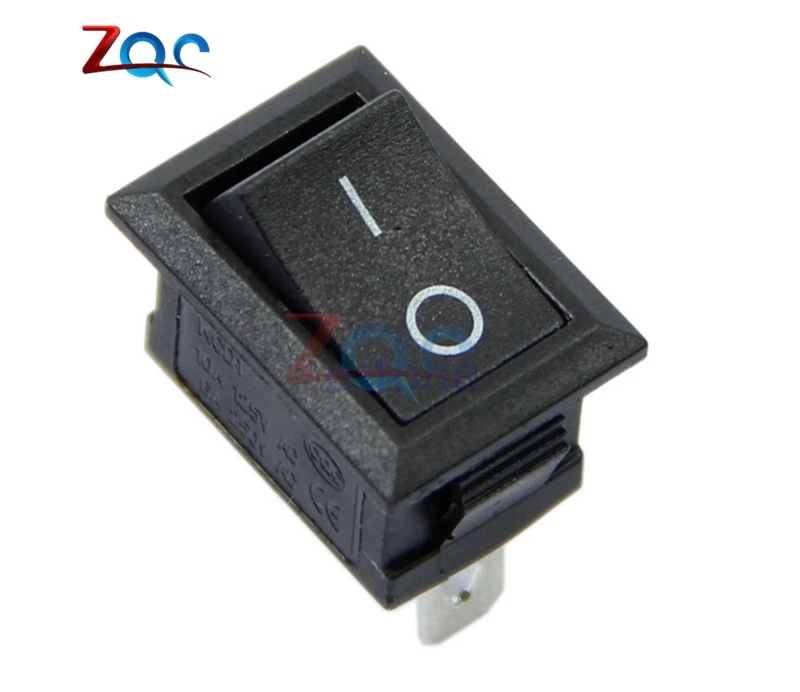 5 шт. AC 6A/250V 10A/125V 3 изоляционный контактный зажим оснастки ВКЛ-ВЫКЛ черный желобковый выключатель рокера