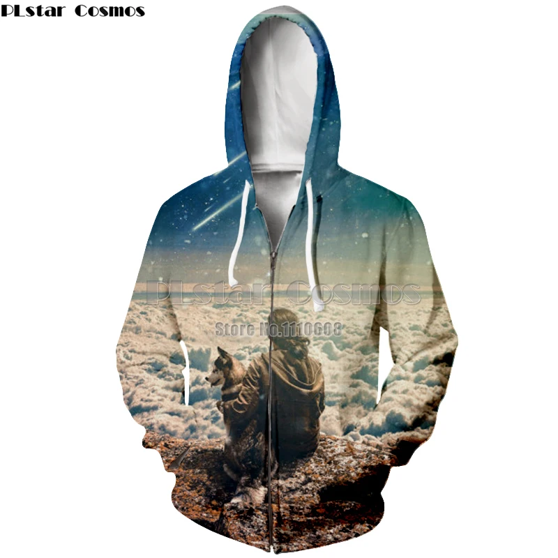 

PLstar Cosmos Meteor Sky Hoody Men/Ms 3D Sweatshirt Print Man & Dog Hoodie Unisex Hoodie Sports Set Tops