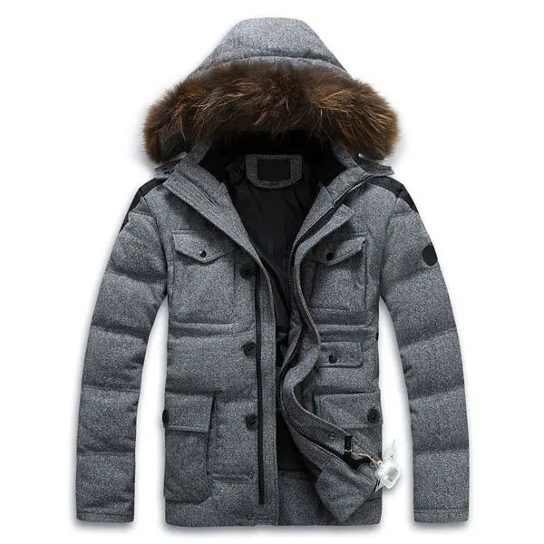 Мода горячая распродажа мужские съемный с капюшоном утка пуховик Натуральный