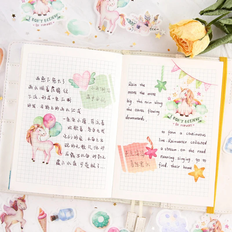 40 шт. стикер мечты единорога фотоальбом Васи бумажный скрапбук Декор наклейки diy