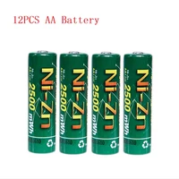new quality 12pcs nizn ni zn 1 6v aa 2500mwh rechargeable battery