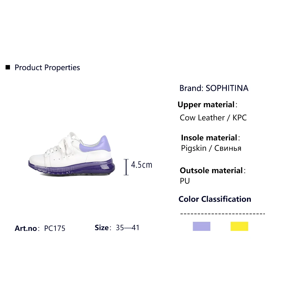 

SOPHITINA Fashion Sneaker Women's Flats Comfortable High Quality Genuine Leather Shoes Lace-Up Special Design New Flats PC175