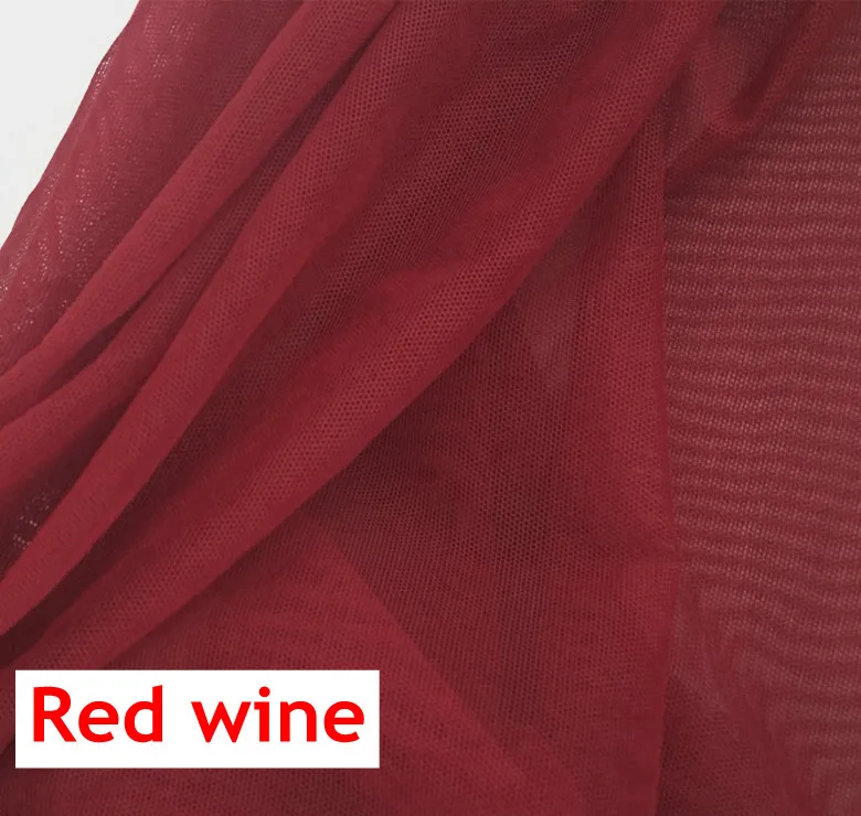 Red Wine Мягкая сетка 1 м/лот 8 цветов эластичная Сетка кружевная ткань свадебное платье вуаль DIY ткань Прозрачное платье H016 - Цвет: Red Wine