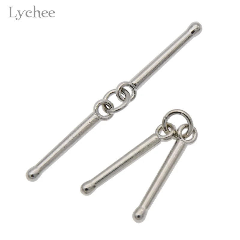 Lychee 10 шт./лот серебряный цвет сплава барабаны подвески палочки музыкальные