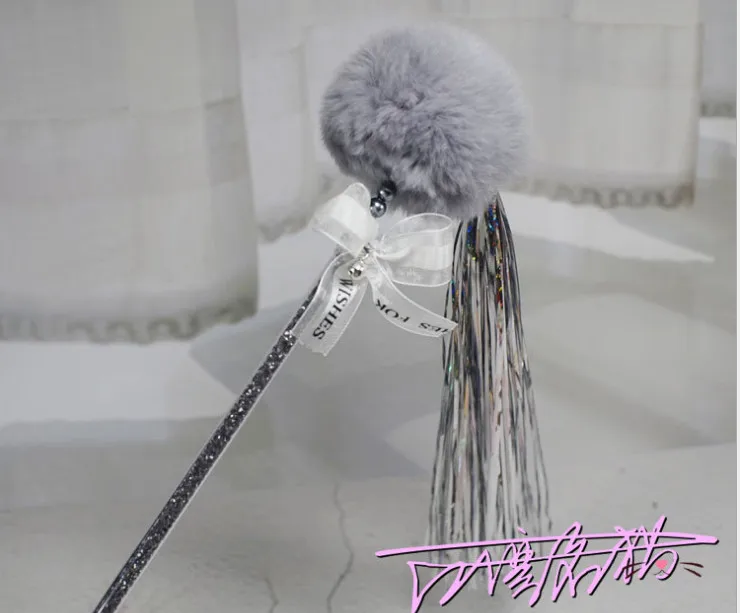 Usd3.98/pc котенок питомец игральные игрушки Котик-тизер Удочка палочки кролик мех мяч 10 шт./партия