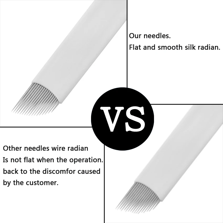 Татуажные иглы для перманентного макияжа 50 шт в наборе 17Pin одноразовые бровей губ
