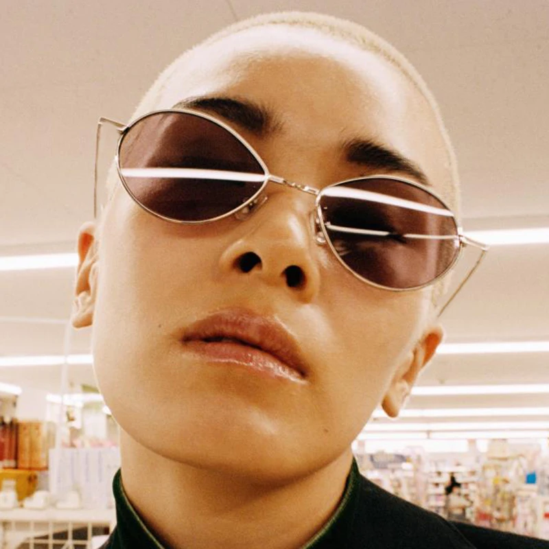 Маленькие Овальные Солнцезащитные очки женские Ретро красные винтажные золотая