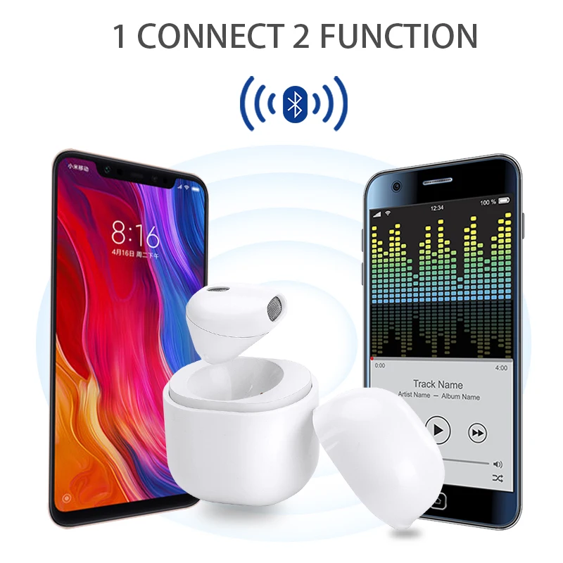 Мини настоящие Bluetooth наушники беспроводные стерео Спорт Музыка гарнитура с