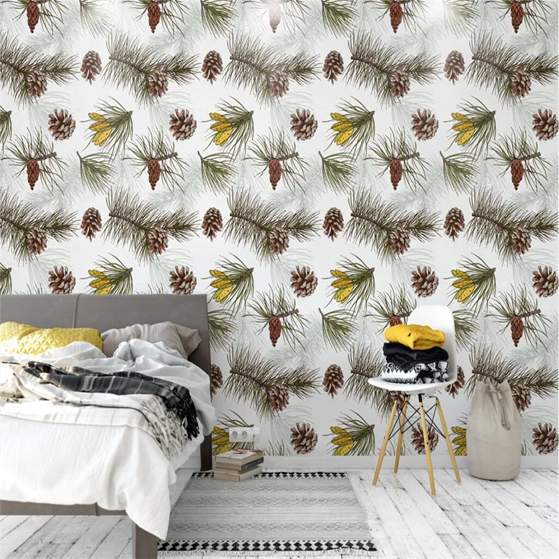 

Custom Wallpapers Hand-Painted Murals Wallpaper for Kids Room Pin Pine Cones Wall Papers Home Decor Minimalist Photo Wallpapers