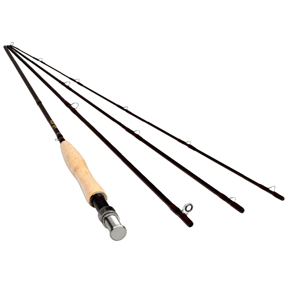 

10FT # 3/4 Carbon Fly Fishing Rod Pole 4 Pieces Medium-Fast Action Light Feel 3M Length Trout River Fishing