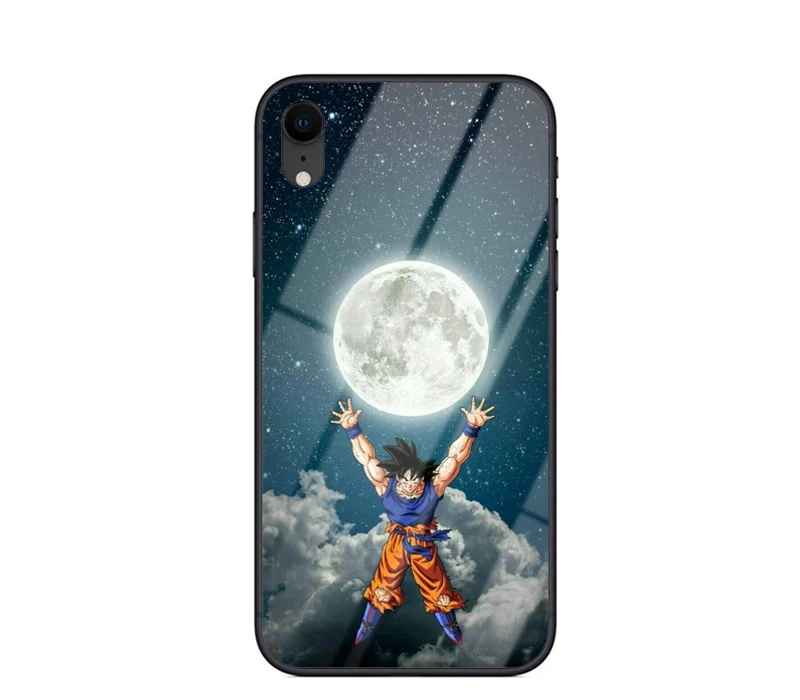 Glass TPU New Saiyan Vegeta Dragon Ball Z Son Goku Case For iPhone XR X XS MAX 7 8 6 6S plus Super Luxury Glass Cover For iPhone 11Pro Max - Color: Glass TPU