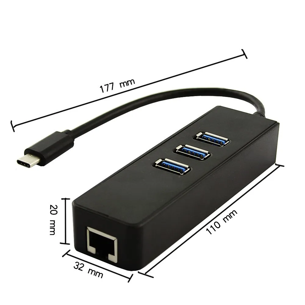 Chyi USB c 3.1 Тип C to Gigabit Adapter серии 3 Порты и разъёмы 3.0 Алюминий концентратор с адаптер