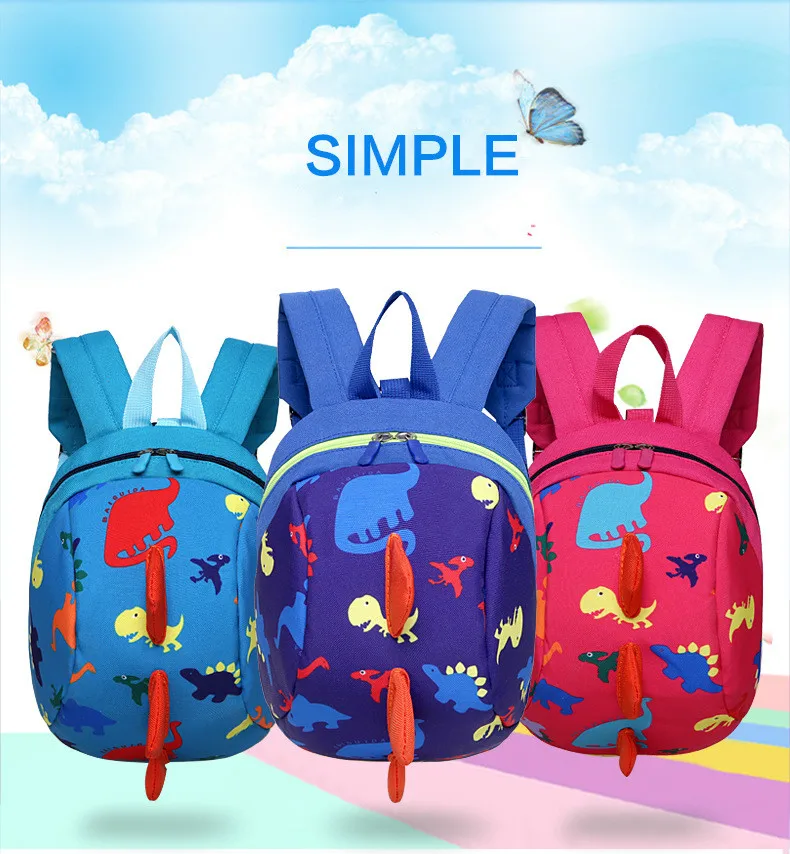 

Children Boys Girls Backpack Plush Animals Printing Dinosaur Children Backpacks Cute Cartoon Fashion Anti-lost Schoolbag Gift