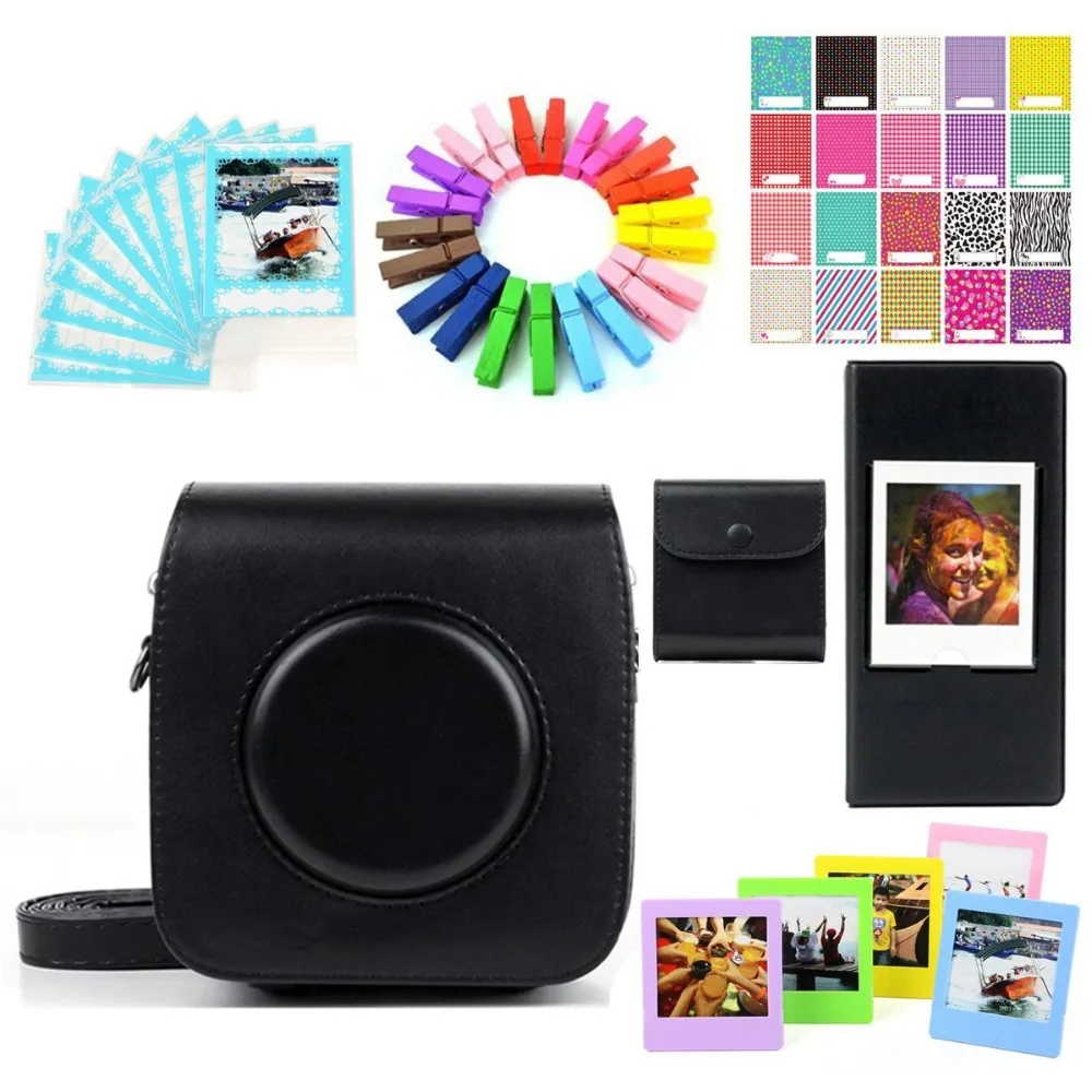 7 в 1 Набор аксессуаров для Fujifilm Instax Square SQ10/черный чехол камеры/пленка