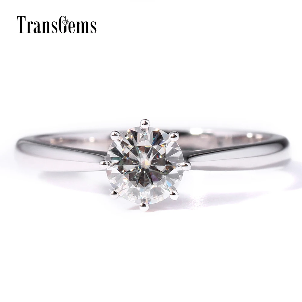 Женское Обручальное кольцо с муассанитом 14 к 0 8 карат диаметр 6 мм|promise rings for
