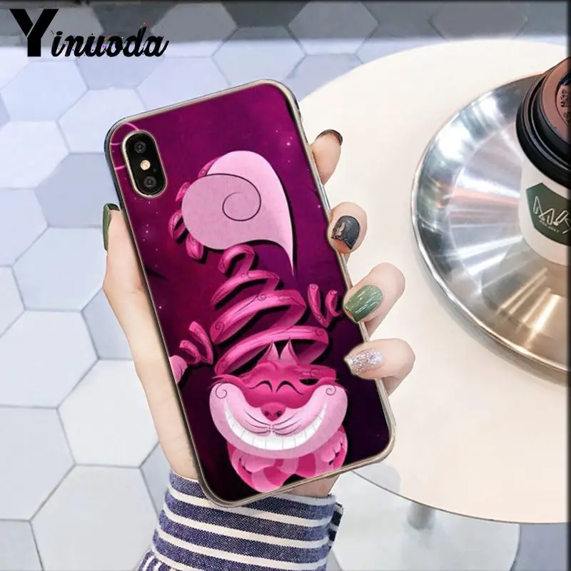 Yinuoda Чеширский кот мы все в фиолетовом и розовом DIY чехол для телефона для Apple iPhone 8 7 6 6S Plus X XS MAX 5 5S SE XR