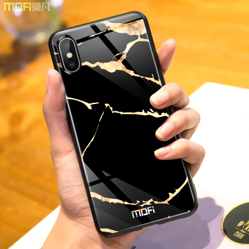 Роскошный чехол из закаленного стекла для iphone X задняя крышка Mofi футбола