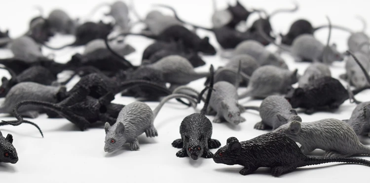 Wholesale 100Pcs/lot Mini 8CM PVC Lifelike Black Gray the Simulation Mouse Model Practical Jokes Toys Kids April Fool's Day | Игрушки и