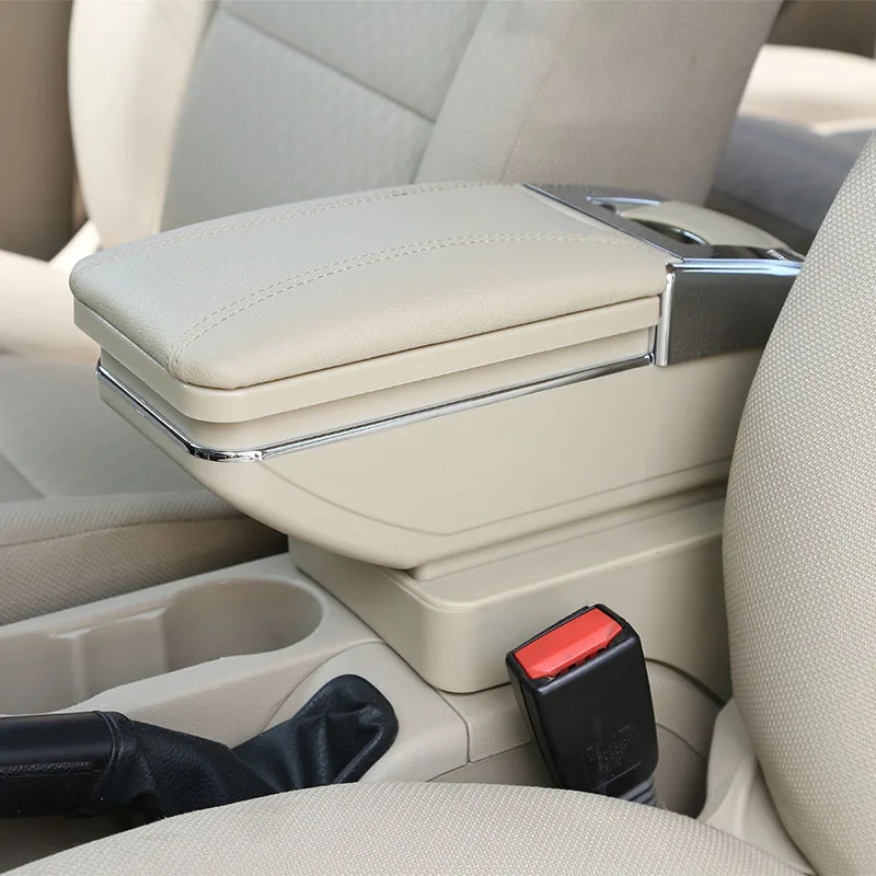 Подлокотник коробка для Toyota Vios 2002-2008 центральный магазин содержание коробка для хранения с держатель стакана, пепельница USB зарядные аксессуары - Название цвета: A style Beige
