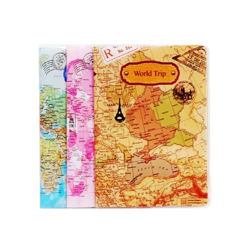 Винтажная Обложка для паспорта путешествий деловых пар держатель ПВХ