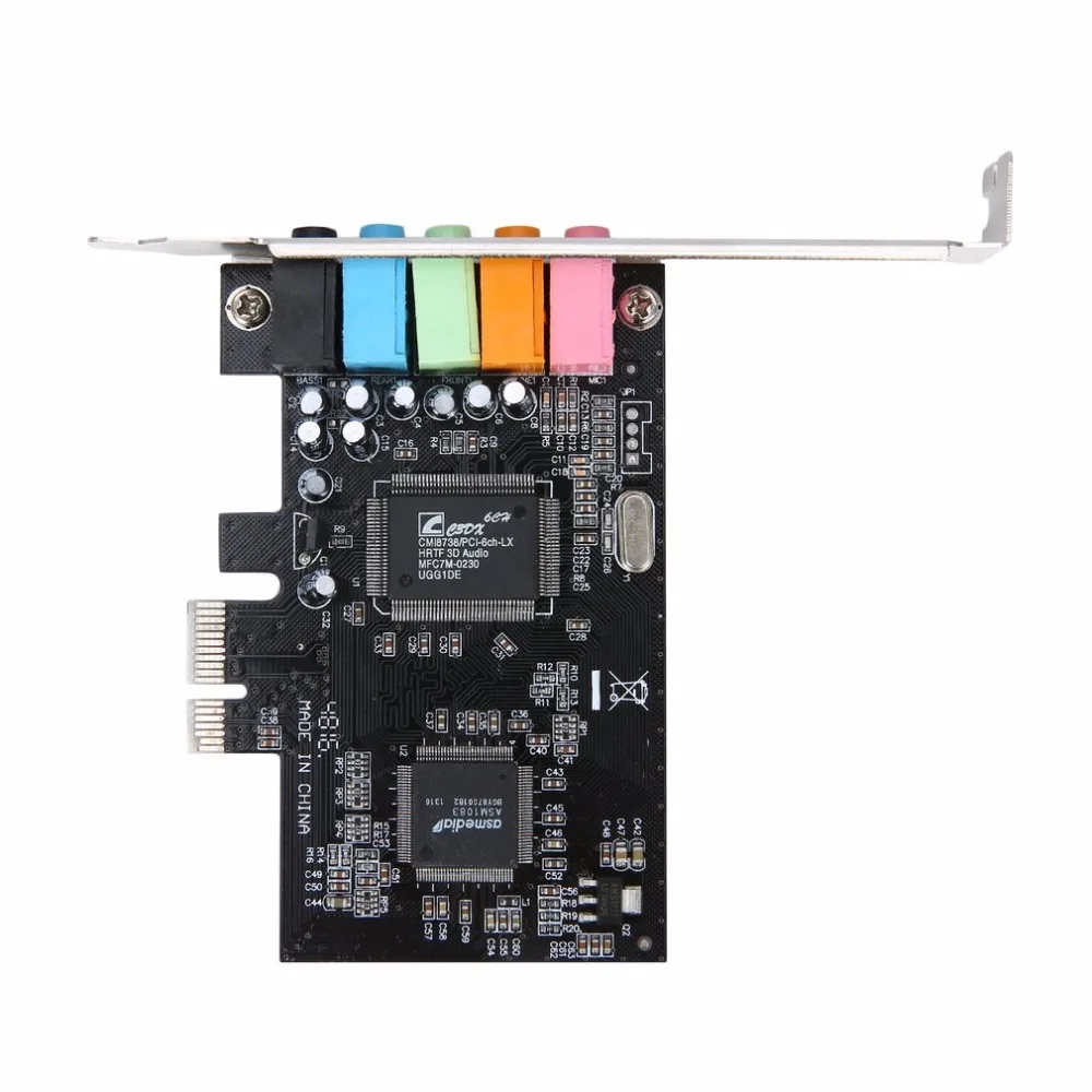 Kebidu 5.1CH CMI8738 PCI ExpressX1 E звуковая карта чипсет аудио цифровая высокого