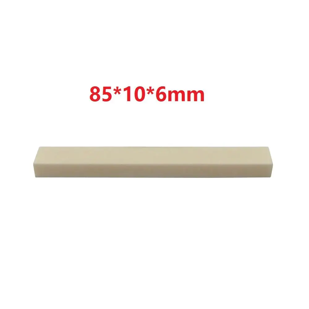 85mm10mm6mm Высокое качество 10 шт. костная гитара Гайка Седло Кость пустой материал для электроакустической гитары Бас diy части, 6 размер дополнительно - Цвет: 85mm10mm6mm