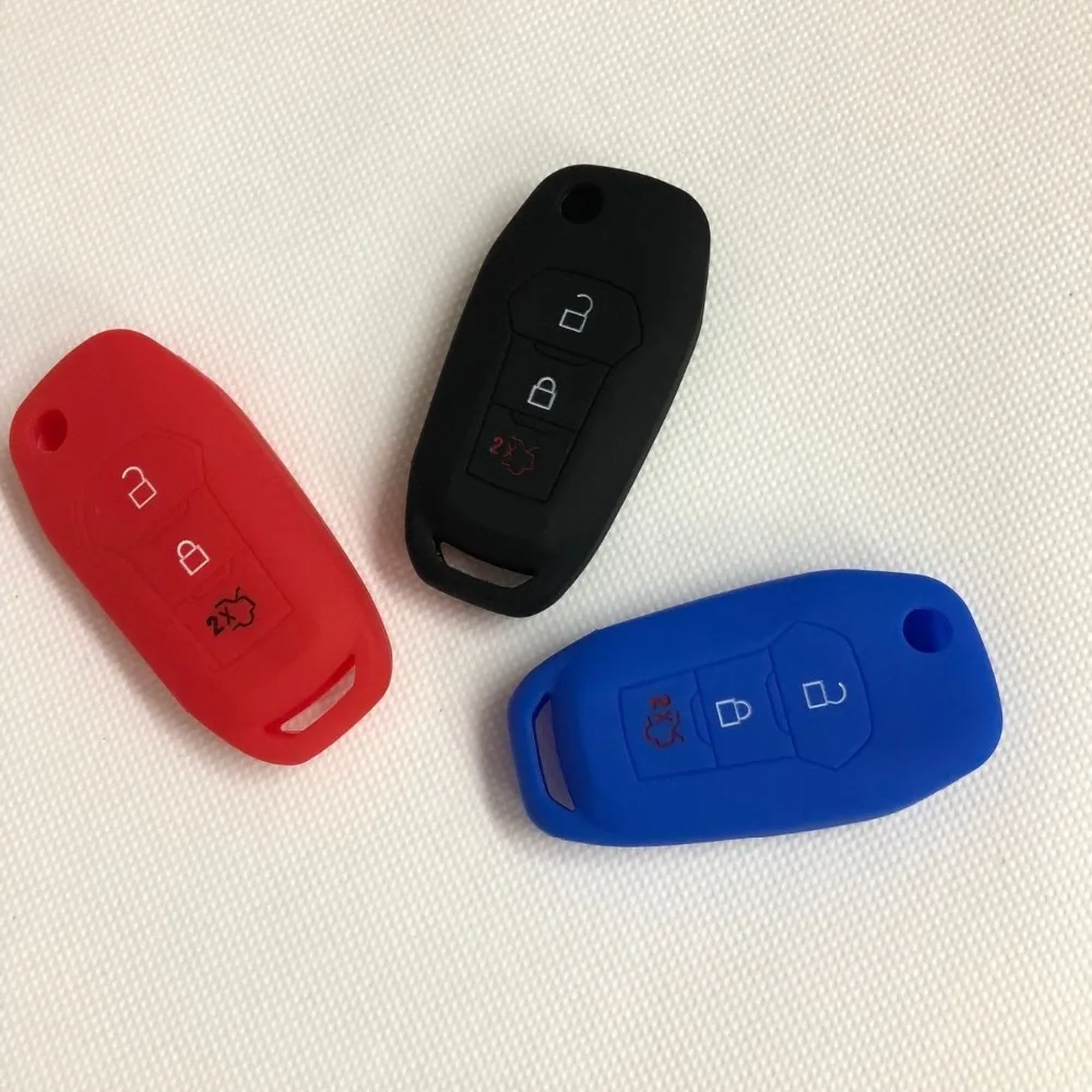 Чехол для автомобильного ключа силиконовый резиновый защитный чехол Ford 3 кнопки