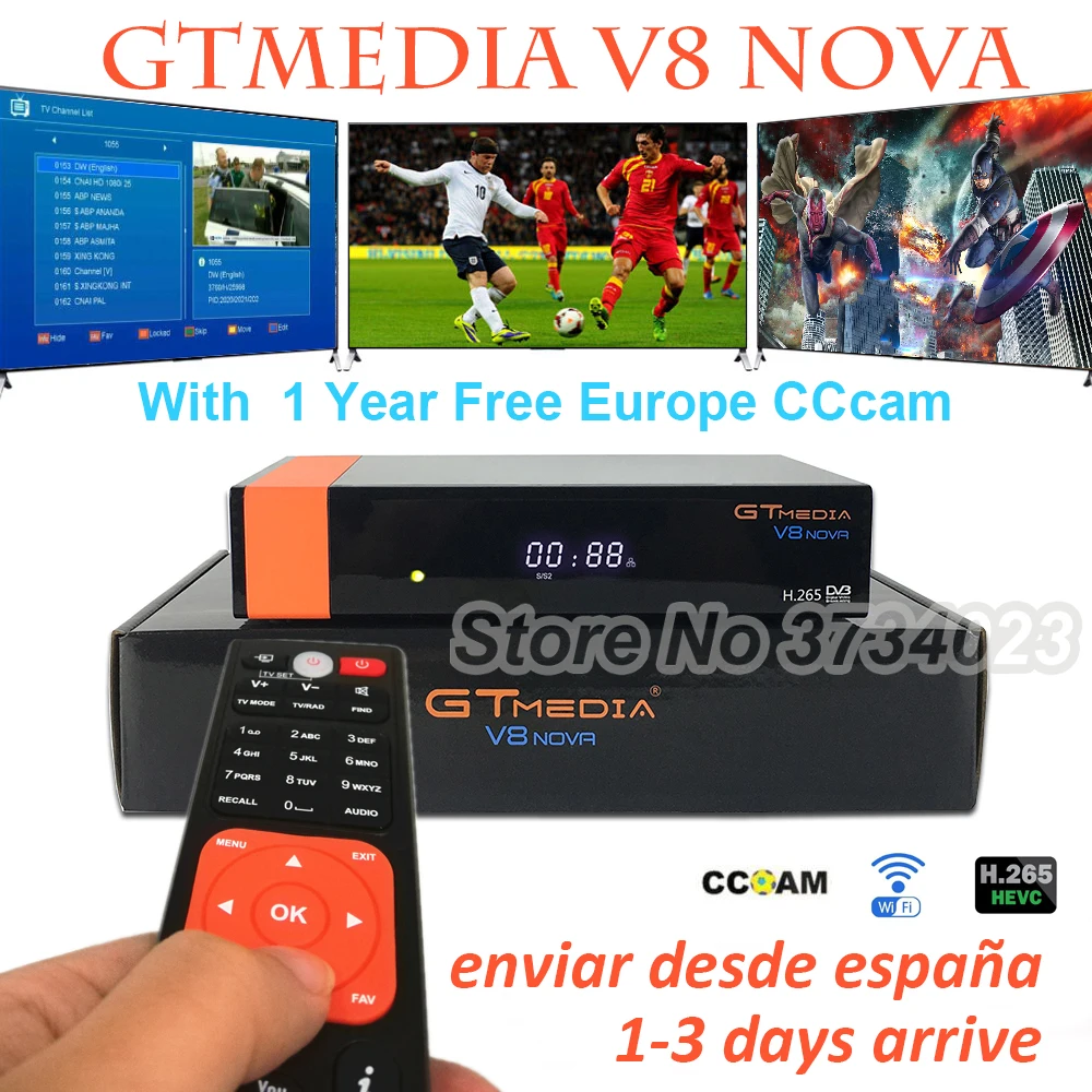 GT медиа V8 Nova DVB S2 Freesat спутниковый ресивер Супер новая версия H.265 wifi + 1 год Европа