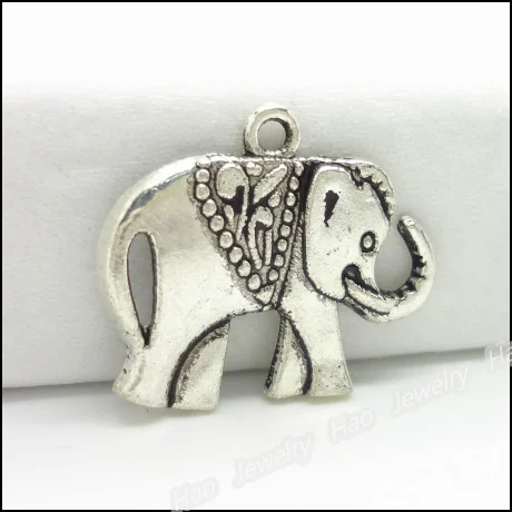 40 шт. винтажная подвеска в виде слонов античное серебро подходит для браслетов