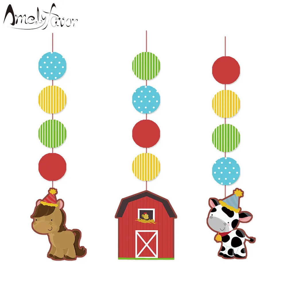 Ферма висячие украшения животное вырез праздничный мальчик партии поставки для
