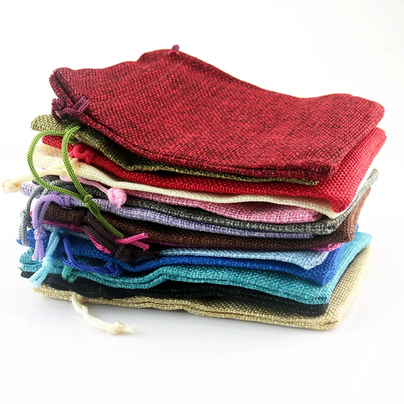 

1000pcs 13*18cm Jute Bag Drawstring Burlap Bags Jewelry Gift Candy Beads Bags For Handmade Soap Storage/ Wedding Decoration