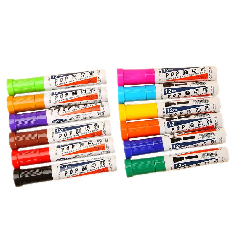 12 видов цветов/коробка красочный 12mm кисел tip художественный маркер для рекламы и