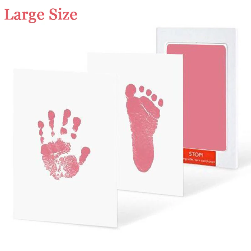 Pink Large Большой размер нетоксичный детский ручной принт Набор для отпечатка ступней Детские сувениры литье новорожденного отпечаток чернильный коврик Младенческая глиняная игрушка Подарки - Цвет: Pink Large