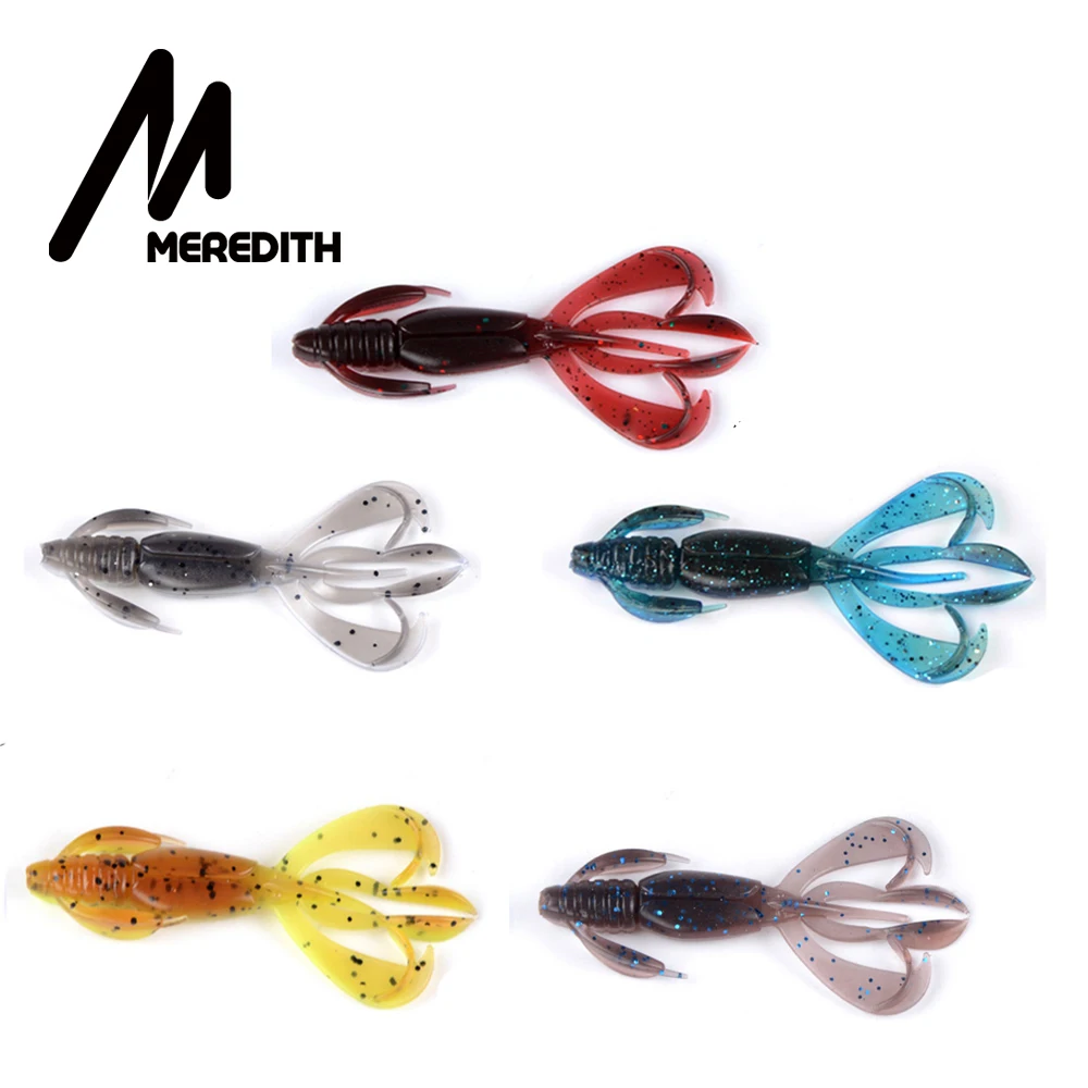MEREDITH цветная приманка с двойным хвостом для ползания силиконовая морской и