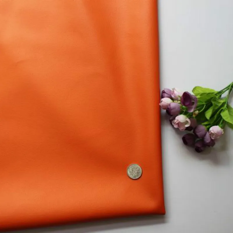 Оранжевая синтетическая искусственная кожа материал обивка ткань кошелек