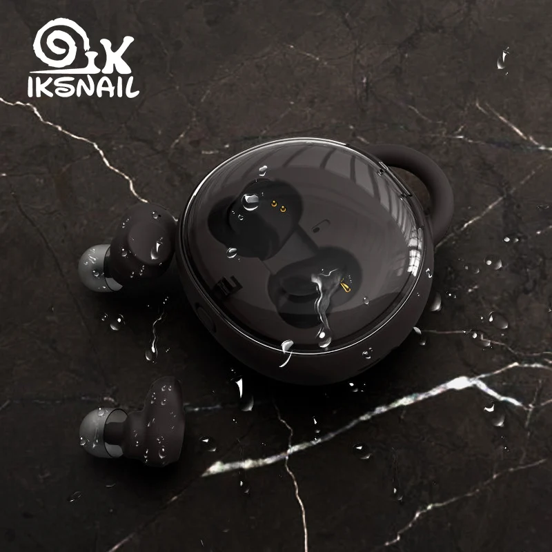 IKSNAIL Беспроводной наушники стерео Bluetooth со встроенным HD микрофон и зарядки чехол |