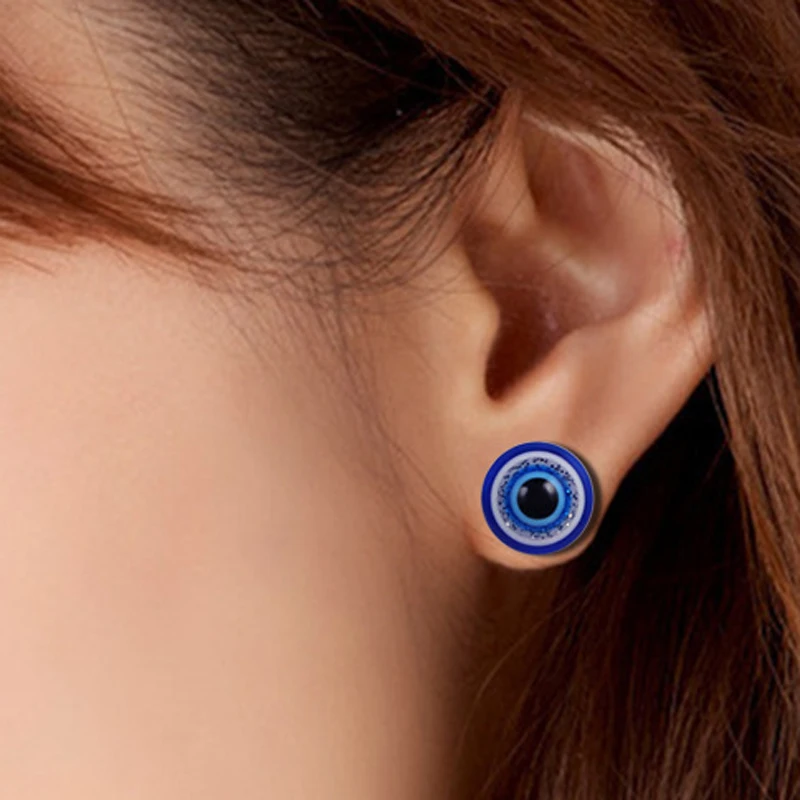Уникальные полимерные синие глаза магнитные серьги гвоздики европейские