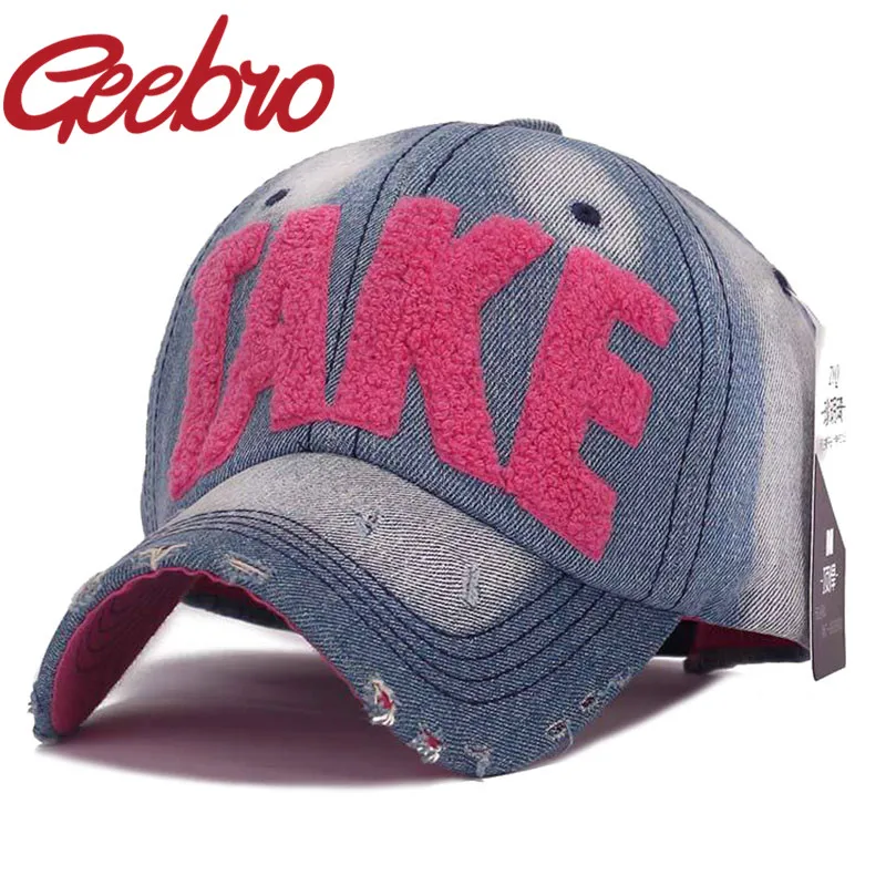 Женские джинсовые бейсболки с вышивкой TAKE 2017 летние солнцезащитные джинсы