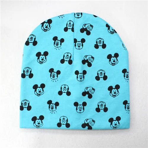 sky blue mickey Детские шапки; милые детские шапки для маленьких мальчиков и девочек; шапки-унисекс с изображением медведя; 9 цветов; детские шапки - Цвет: sky blue mickey