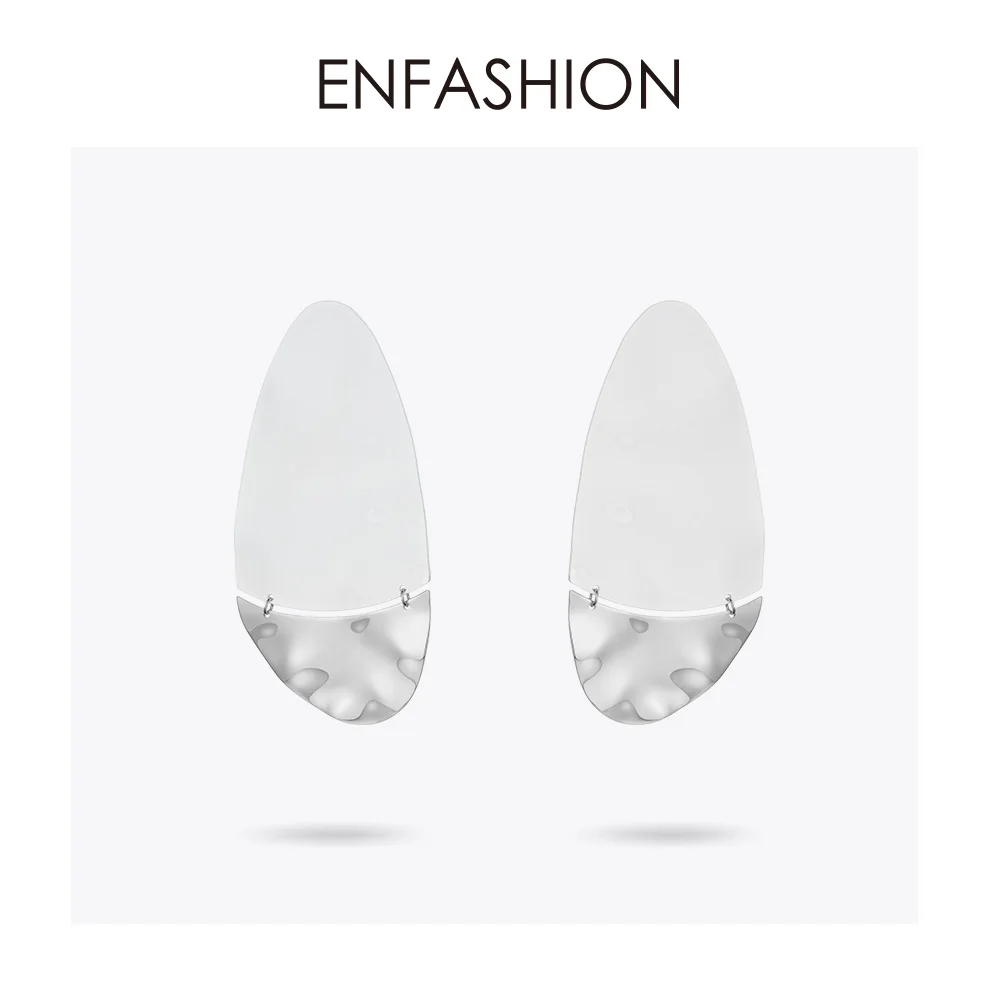 ENFASHION геометрические кривые серьги-гвоздики для женщин смешанные цвета минималистичные Эффектные серьги Модные ювелирные изделия пендиентс EC191065 - Окраска металла: Silver color
