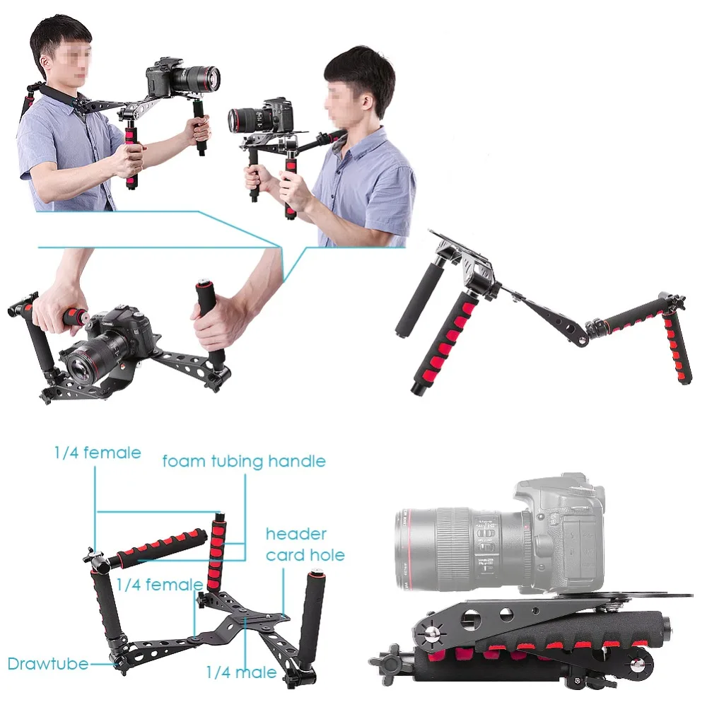 NEEWER DSLR RIG MOVIE KIT наплечное крепление(красный/оранжевый/синий) для цифровой зеркальной камеры и видеокамеры, таких как Canon