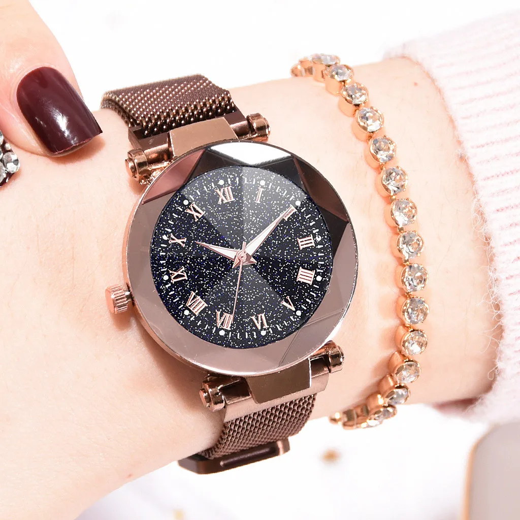 Relogio feminino, модные женские часы, Роскошные, reloj mujer, выпуклые, стеклянные, кварцевые, с сетчатым ремешком, с магнитной пряжкой, женские часы