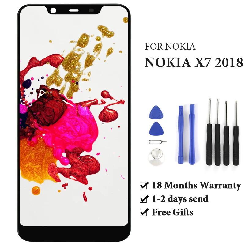 Лучший Китай 7 1 &quotдля Nokia X7 ЖК-дисплей кодирующий преобразователь сенсорного