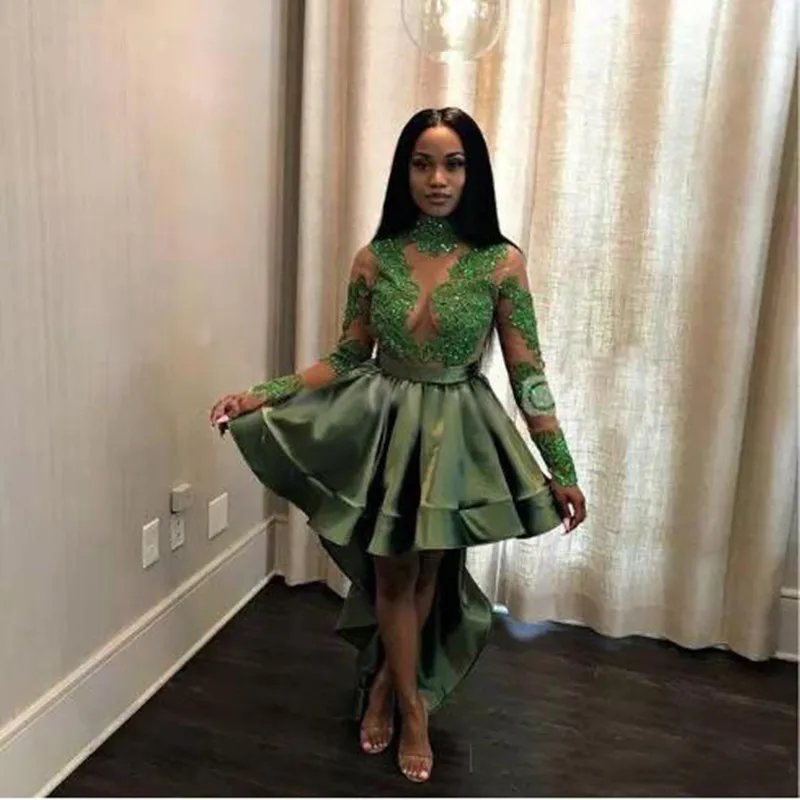 Модное Африканское оливковое зеленое черное платье для выпускного вечера