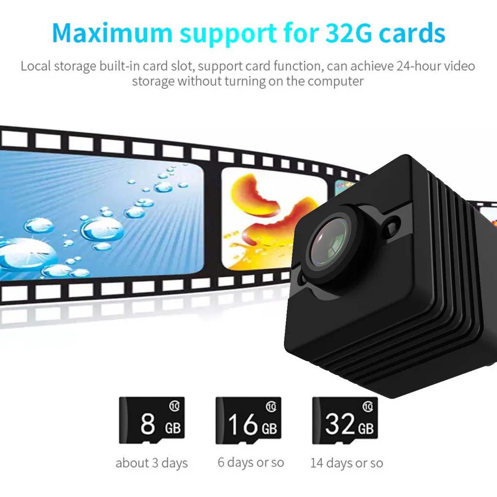 Мини Full HD 720P DV камера Автомобильный видеорегистратор видеокамера Встроенный микрофон