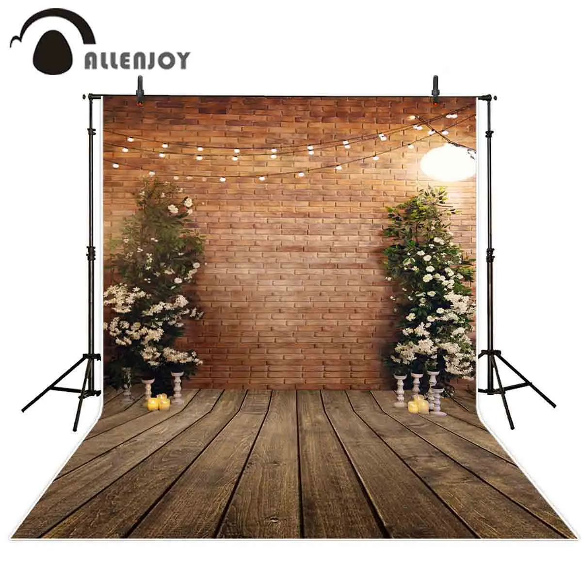 Allenjoy photographic background brick wall flowers light indoor wedding photocall for photo studio backdrops photography | Электроника