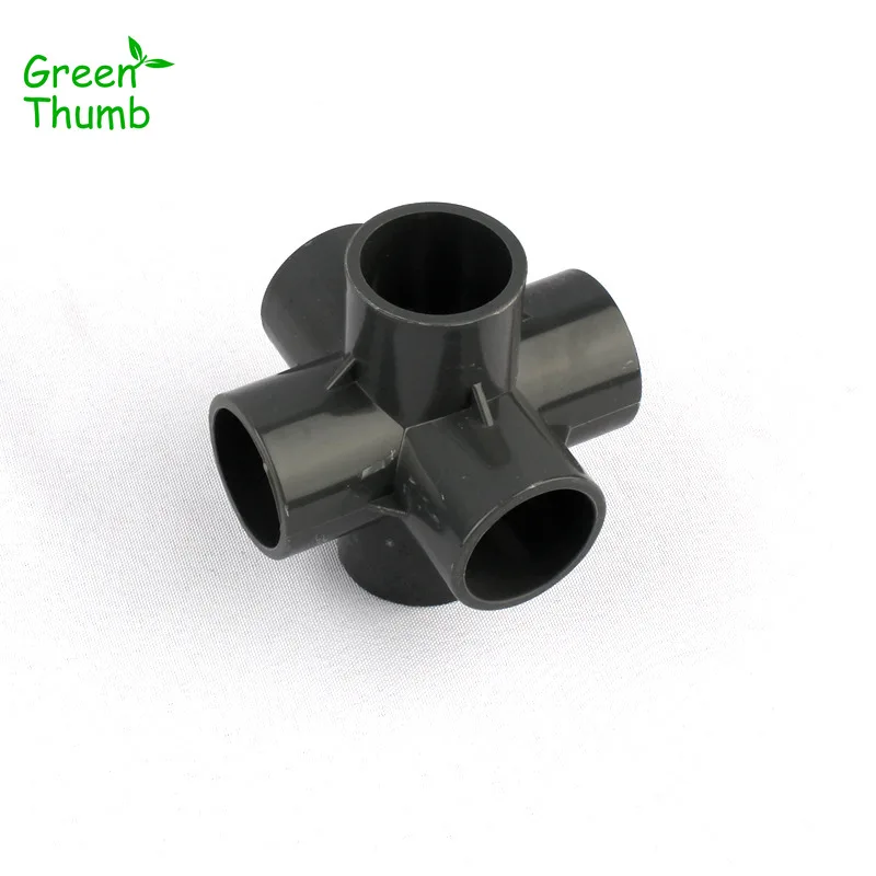 

6pcs Green Thumb Inner Dia 32mm PVC Joints for Home Garden Water Pipe Fittings White/Grey/Blue Plastic PVC 6 Way Connector