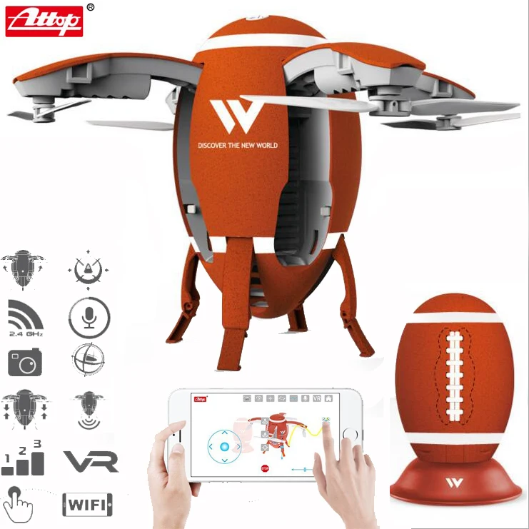 Attop W5 2,4 ГГц складной Дрон с летающим яйцом wifi FPV складной Дрон для селфи RC Квадрокоптер с камерой 0,3 МП удержание высоты 3D сальто