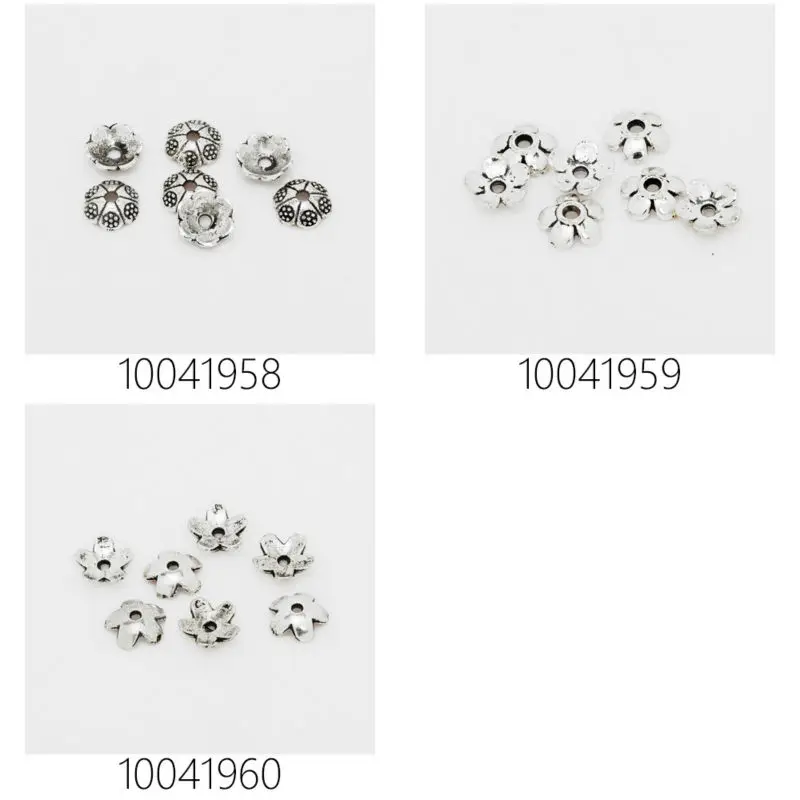 

lots of 100pcs vintage beads cap,filigree beads cap,flower spacer metal beads,antique silver-100419-3