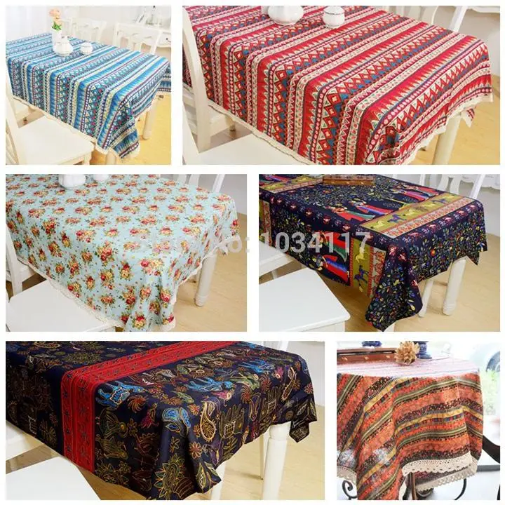 New Listing Fashion Leisure Flower Geometric Dining Table Cloth Cotton Linen Dustproof Tablecloth Dust Tight Wallpaper | Дом и сад